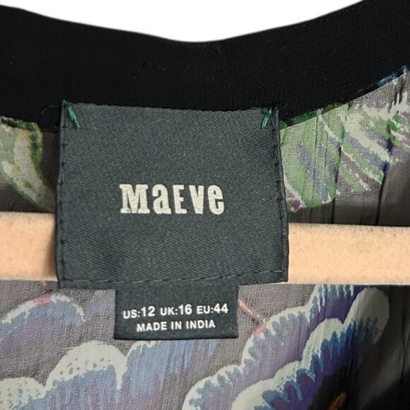 Maeve Anthropologie Nighttime Florals Mini Dress Women's 12 Semi-Sheer Studded - Picture 2 of 6